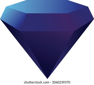 Blue diamond on white background