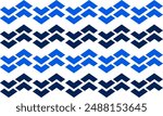 Blue diamond pattern, seamless zigzag line horizontal row on white pattern, horizontal Zig zag chevron on white tile repeat seamless pattern replete image design fabric print, rhombus