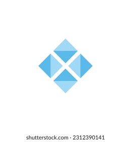 blue diamond polygonal symbol vector 