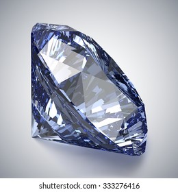 Blue diamond, realistic vector illustration
