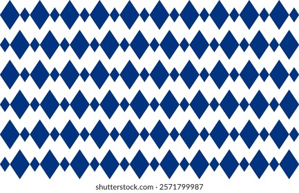 blue diamond repeat horizontal strip pattern, replete image design for fabric printing, row rhombus patter