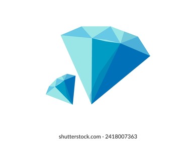 Diseño de pegatinas planos retro de diamantes azules