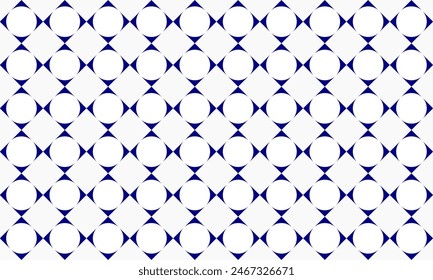 Blue diamond ring square block on white background, design for fabric print or t-shirt paint screening, rectangular patter