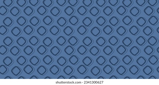 Blue diamond rings. Vector simple rhombs pattern.