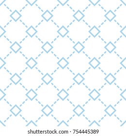 blue diamond seamless pattern on white background, geometric vector art design.