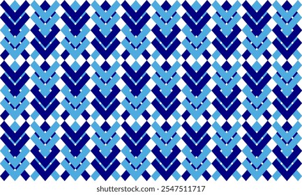 Losango azul triângulo sem costura linha horizontal no padrão branco, seta para cima, divisa de ziguezague em azulejo branco repita o padrão sem costura replete imagem design tecido impressão, losango, tabuleiro de xadrez