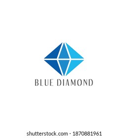 blue diamond shape gradient geometric logo vector