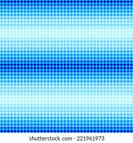 Blue diamond shape mosaic striped geometric seamless pattern, vector