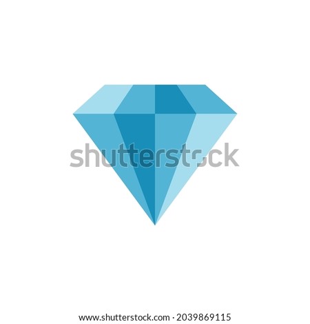 Blue Diamond Stone Geometric Icon Vector Logo Template