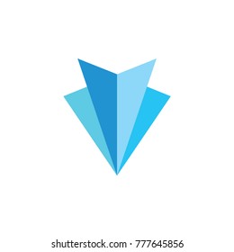 blue diamond symbol logo vector
