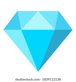Blaue DiamantVektorsymbol einzeln auf weißem Hintergrund