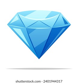 Blue diamond vector isolated illustration