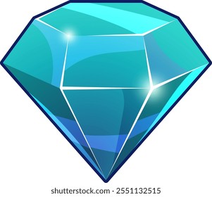 A blue diamond with a white background