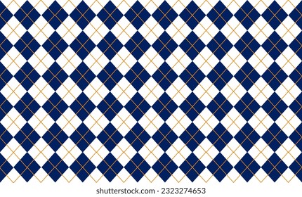 Diamantes azules con rejilla amarilla en el patrón de repetición superior, imagen completa, diseño para impresión de tela
