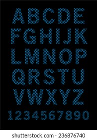 Blue Diamond,abstract  alphabet  set. Vector 