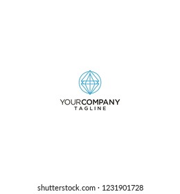 blue diamond/circle logo design vector