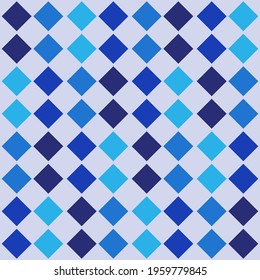 Blue diamonds tile. Vector aqua ornament.