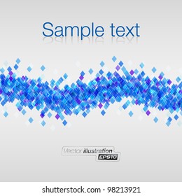 Blue diamonds wave on light background