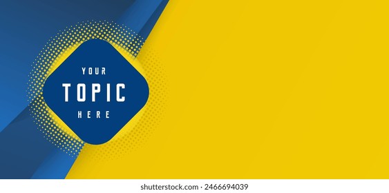 A blue, diamond-shaped text box is centrally positioned, offering space for customizable text with the placeholder, Your Topic Here vector banner