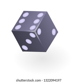 Blue dice icon. Isometric of blue dice vector icon for web design isolated on white background