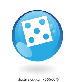 Blue dice isolated on white