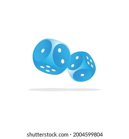 Blue dice - scalable vector graphics