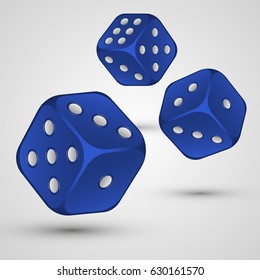 blue dices isolated on white background