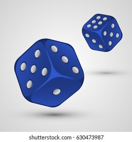 blue dices isolated on white background