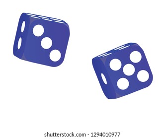 Blue dices. vector illustration