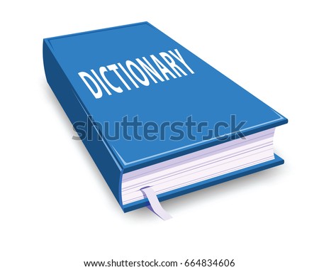 blue dictionary isolated on white background