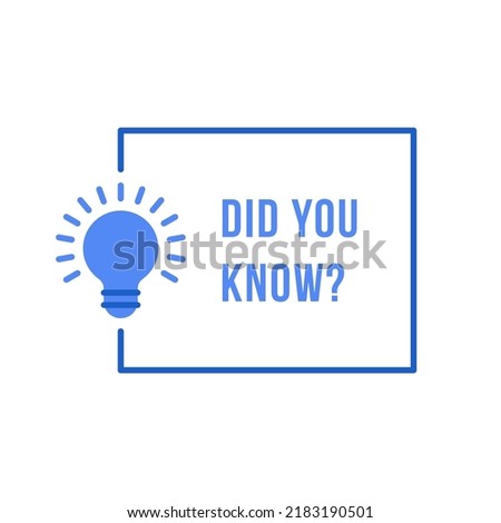 blue did you know thin line banner like fun fact. concept of helpful message or easy explain or communication. flat outline simple trend modern quick tips design element isolated on white background