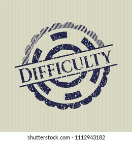  Blue Difficulty distressed rubber grunge seal