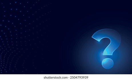 Blue digital background with a large question mark at the center. The image has a modern and sleek design, perfect for highlighting queries or uncertainty. Vector EPS 10 format.