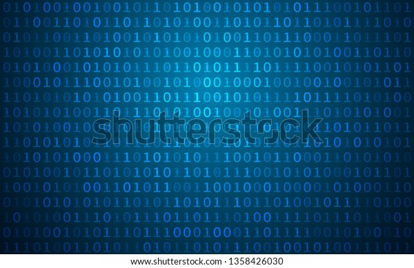 Blue digital\
background. Random binary\
code