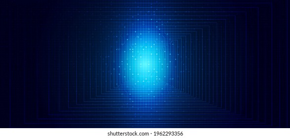 Blue digital circuit microchip technology abstract background vector illustration