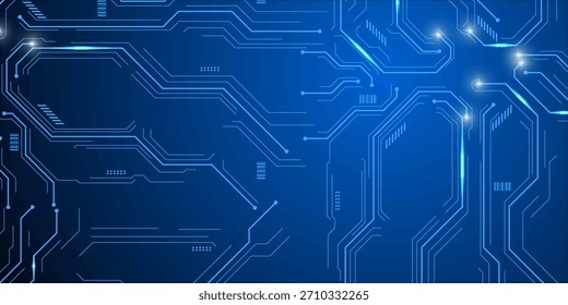 Líneas de trazado de circuito digital azul Fondo de Tecnología Tecnología digital Abstractas Bg. Conceptos de Electrónica y Tecnología Informática. Chips y Tableros de circuitos. Ilustración vectorial. Conectores de chip.