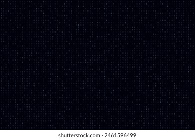 Blue digital data matrix of binary code numbers isolated on a dark blue background. Technology, coding, or big data concept. Vector illustration
