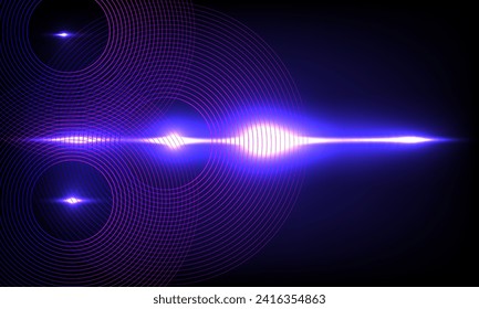 Blue digital dynamic circle line pattern and overlap. Modern graphic design elements for banners, business cards, covers, brochures, and flyers. Futuristic hi-technology. 