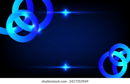 Blue digital dynamic circle line pattern and overlap. Modern graphic design elements for banners, business cards, covers, brochures, and flyers. Futuristic hi-technology. 