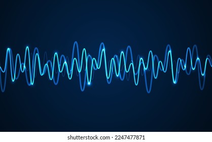 Blue digital equalizer background. Sound wave background