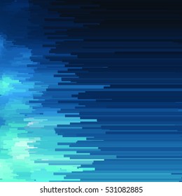 Blue Digital Glitch Background,  Vector Illustration