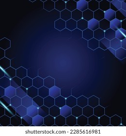 Blue digital honeycomb background. Vector illustration.