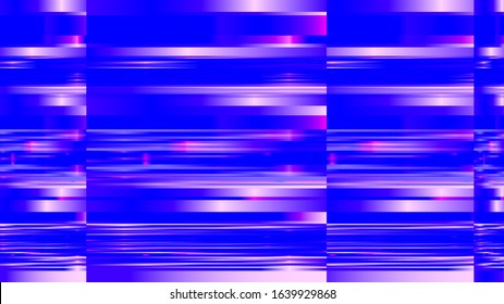 Blue digital horizontal bacground, glitch pattern, dynamic vector stripes
