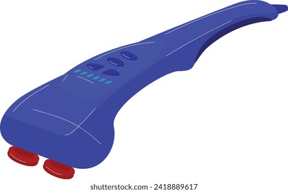 Blue digital infrared thermometer for fever checking. No-touch medical tool for temperature measurement vector illustration.