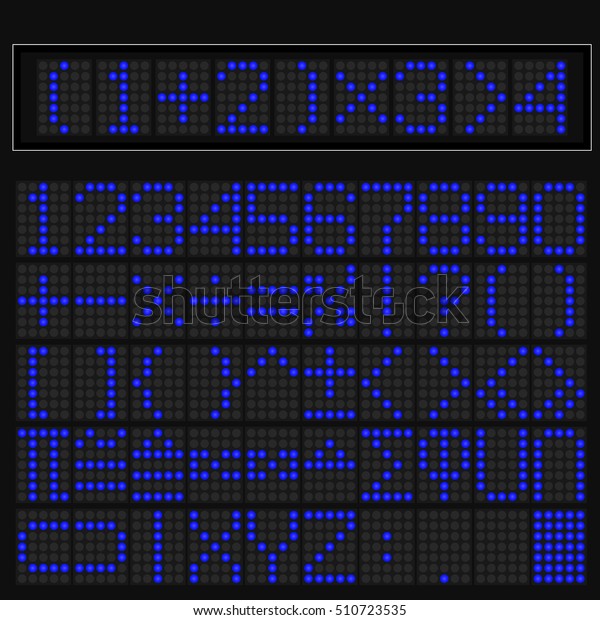 Blue digital led\
display of math symbol