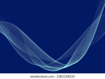 blue digital line wave background