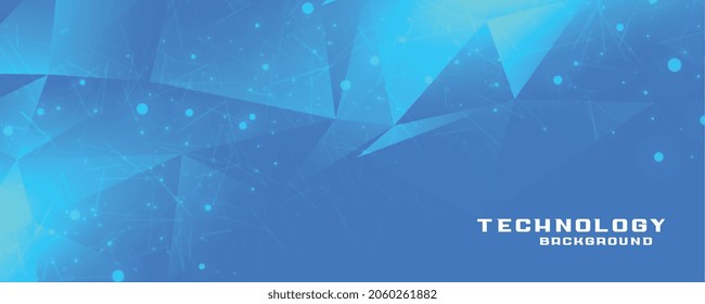 blue digital low poly technology style background