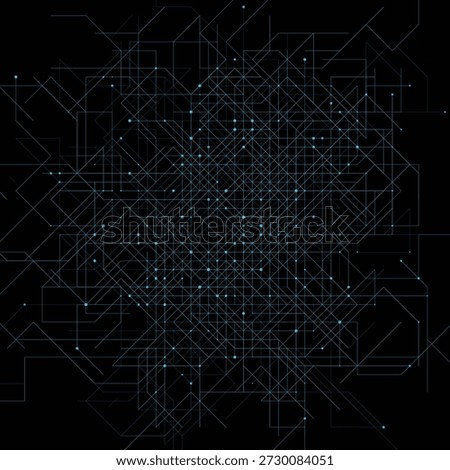 Blue Digital Network Grid on Black Background