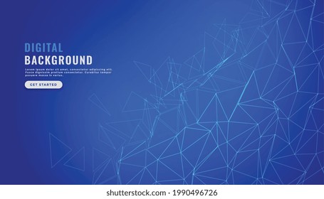 fondo de conexión de malla de red digital azul