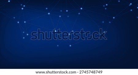 Blue Digital Network Plexus Background with Connected Lines, Abstract Technology Connection Concept with Data Mesh Nodes, Futuristic Cyber ​​Communication Grid for Global Data Science eps10